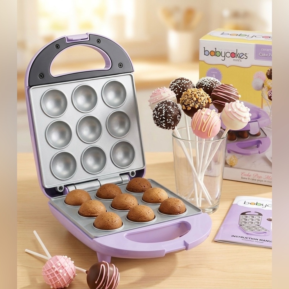 NEW Babycakes® Mini Cake Pop Maker Purple "Sweetness Loading" Edition (CPM-201)